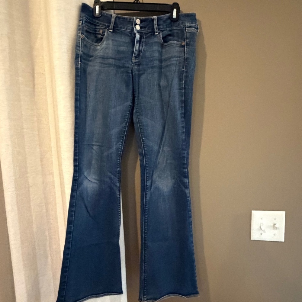 American Eagle Jeans Women's Bootcut Super Stretch Denim Flare, Size 10 Long